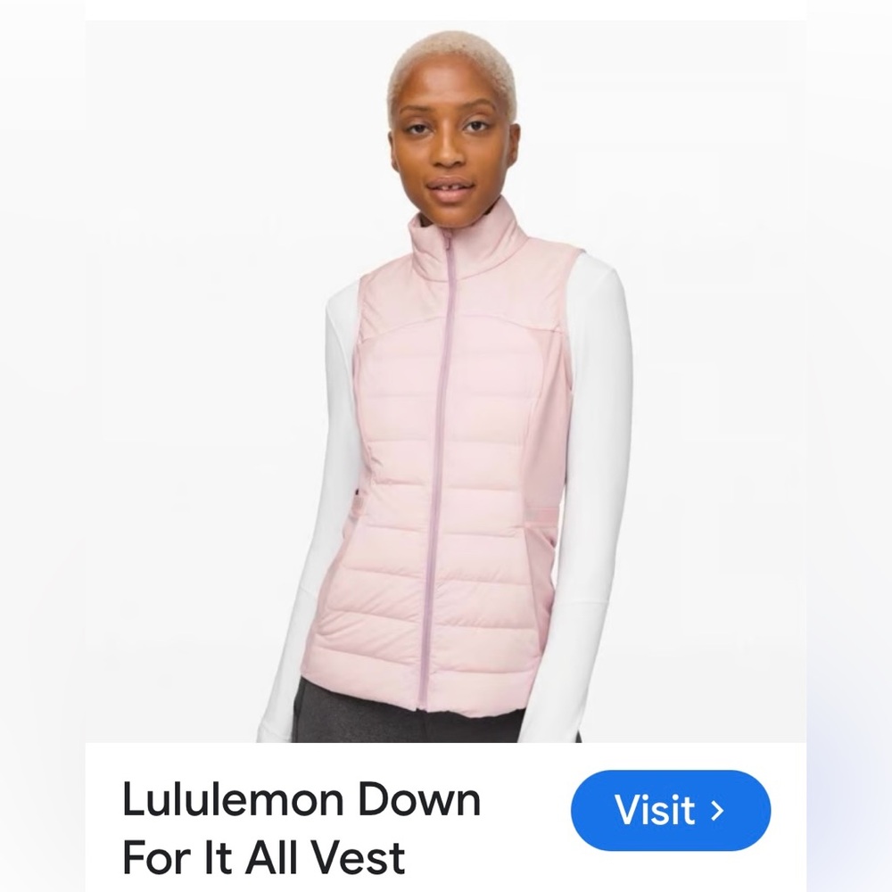 Lulu Lemon Women's Down for
It All Vest .. Light lilac color - Picture 2 of 16